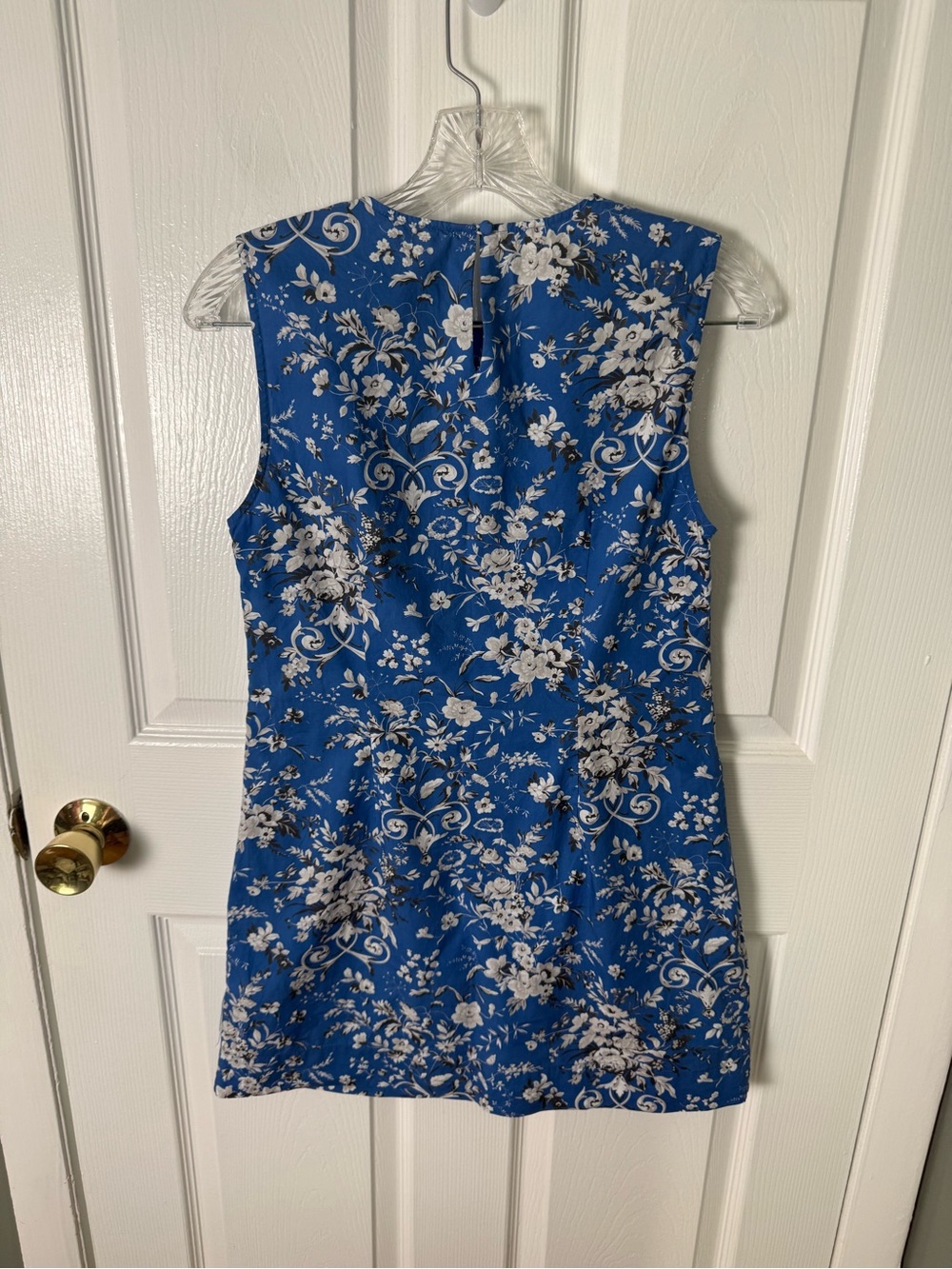 Doen Adele Mini Dress in Jardins De La Fontaine Blue 4 - Picture 3 of 6